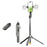 P61 Stretchable Selfie Stick with Dual Square Fill Lights, Auto Pop-Up Cell Phone Tripod Stand Remote Control for Live Streaming / Video Recording - 1