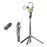 P61 Stretchable Selfie Stick with Square Fill Light, Auto Pop-Up Cell Phone Tripod Stand Remote Control for Live Streaming / Video Recording - 1