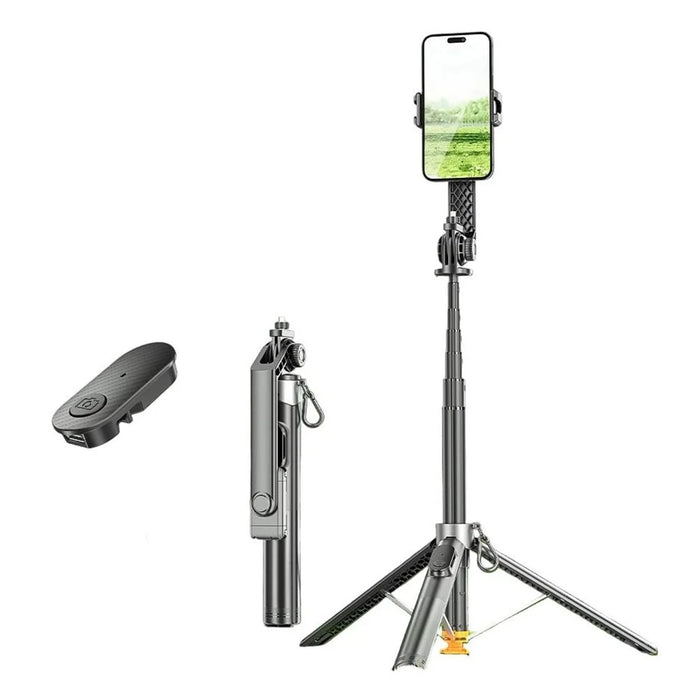 P61 Stretchable Selfie Stick Auto Pop-Up Cell Phone Tripod Stand with Remote Control for Live Streaming / Video Recording - 1