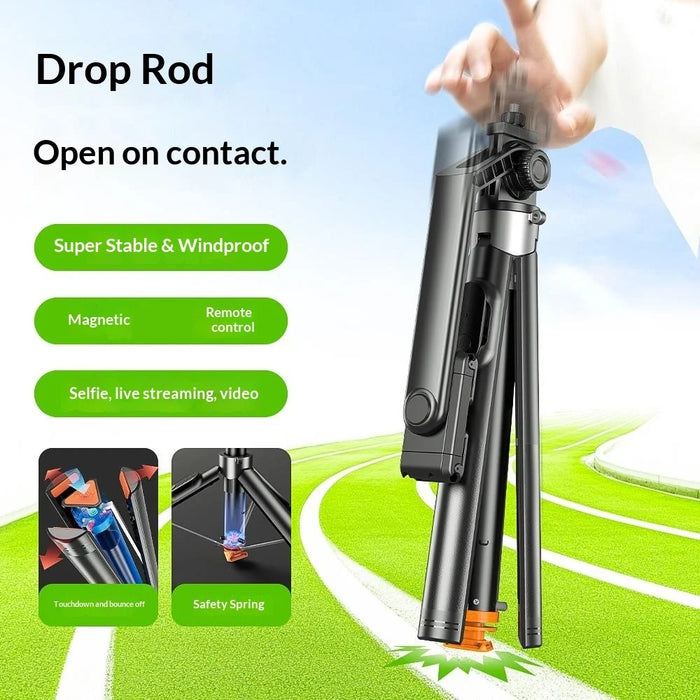P61 Stretchable Selfie Stick Auto Pop-Up Cell Phone Tripod Stand with Remote Control for Live Streaming / Video Recording - 3