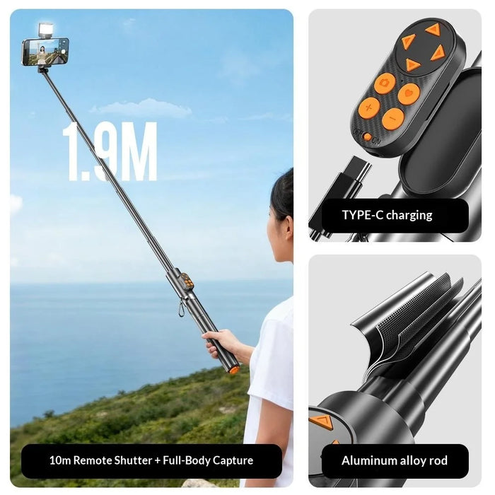P29 Portable Selfie Stick Tripod Phone Holder with Remote Control Extendable Monopod for Live Streaming  /  Photography - 7