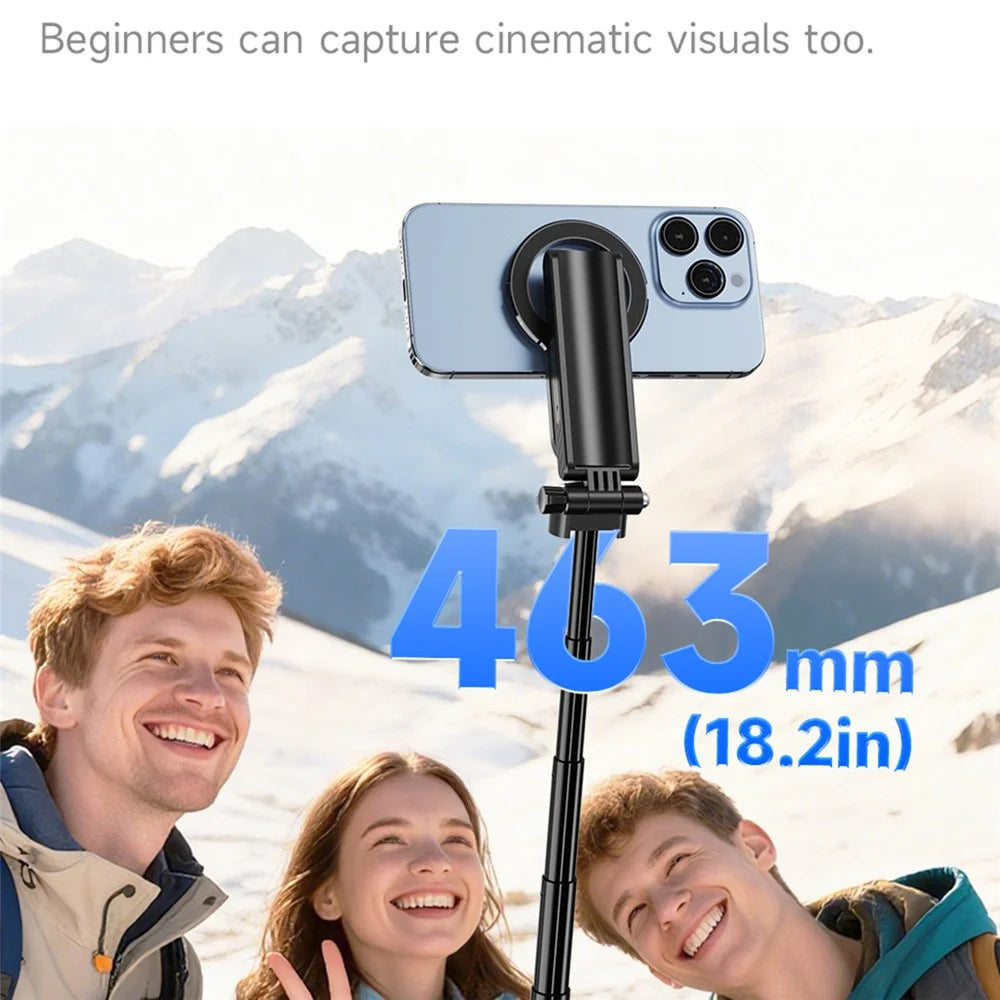 CYKE F08 Magnetic Phone Holder Mini Selfie Stick Stretchable 4-Leg Tripod Stand with Bluetooth-compatible Remote - 2
