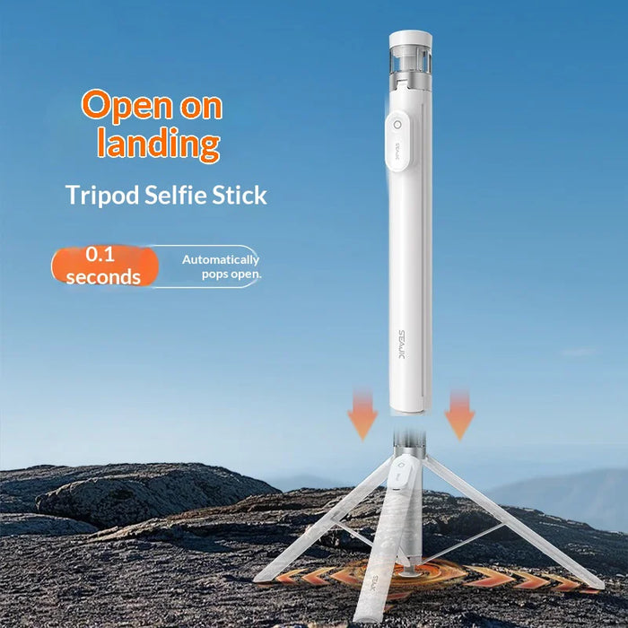CYKE AB226 2 in 1 Auto Pop-up Anti-Shake Tripod Extendable Selfie Stick for Photography/Videography, without Fill Light - White - 3