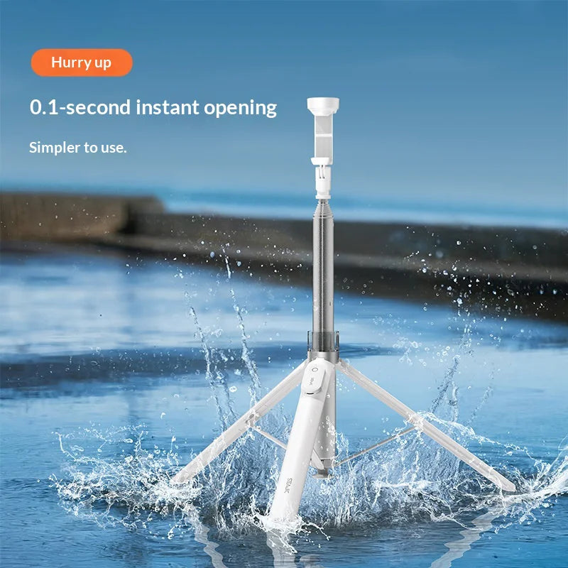 CYKE AB226 2 in 1 Auto Pop-up Anti-Shake Tripod Extendable Selfie Stick for Photography/Videography, without Fill Light - White - 4