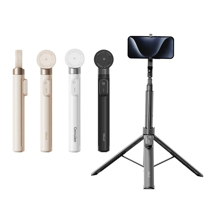 CYKE AB230 1.7m Extendable Selfie Stick with Magnetic Phone Holder Auto Pop-up Tripod Stand for Live Streaming - White - 6