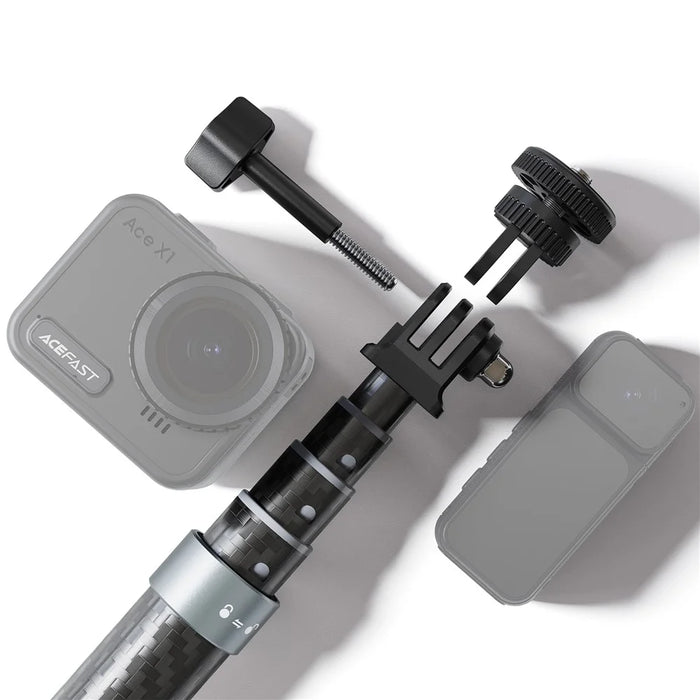 ACEFAST E38 1.2m Carbon Fiber Telescopic Selfie Stick 5 Level Adjustable Selfie Stick - Black  /  Grey - 6
