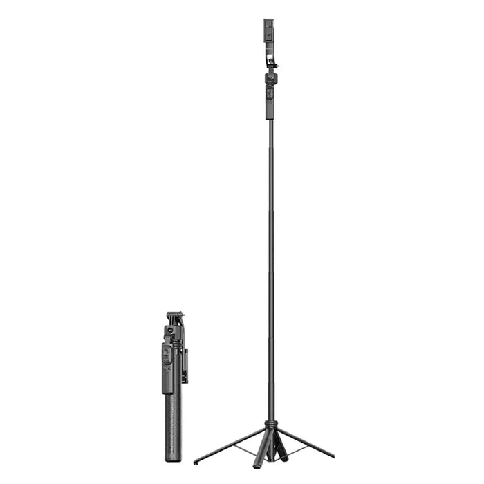 DEVIA ES086 / C17 AI Smart Tracking Gimbal Selfie Stick with Live Streaming Tripod Stand - Black - 1