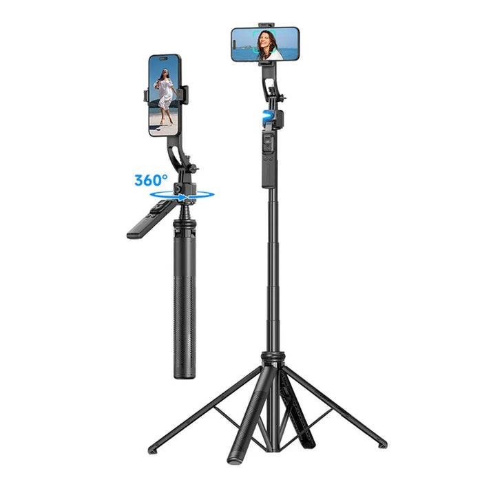 DEVIA ES086 / C17 AI Smart Tracking Gimbal Selfie Stick with Live Streaming Tripod Stand - Black - 3