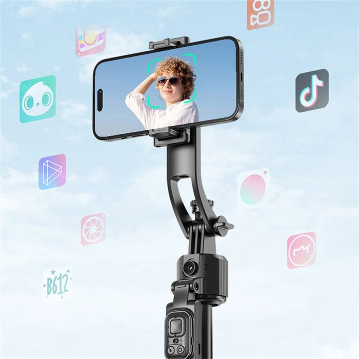 DEVIA ES086 / C17 AI Smart Tracking Gimbal Selfie Stick with Live Streaming Tripod Stand - Black - 4