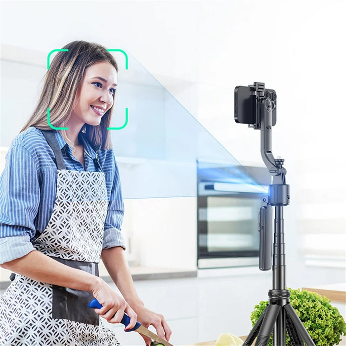 DEVIA ES086 / C17 AI Smart Tracking Gimbal Selfie Stick with Live Streaming Tripod Stand - Black - 5