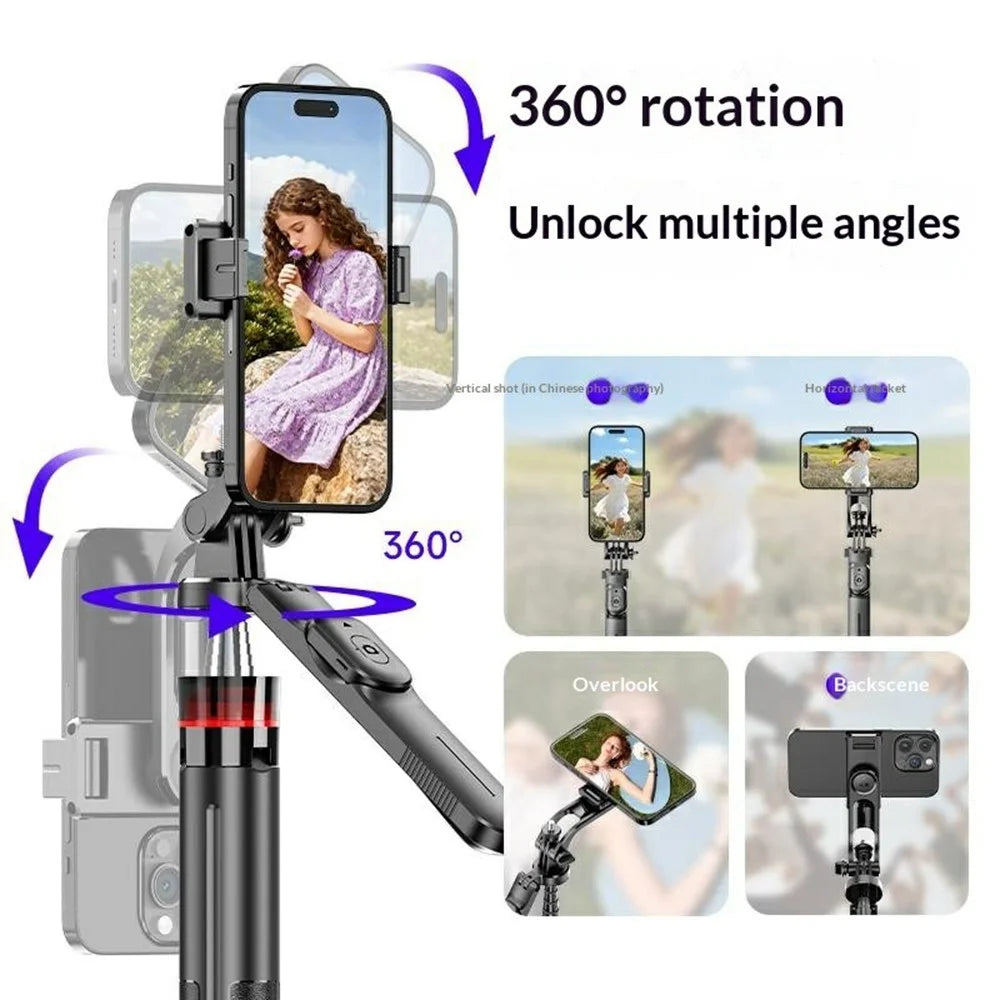 F05 Extendable Selfie Stick Tripod Stand 360° Rotating Remote Control Phone Holde for Vlogging Photography - 6