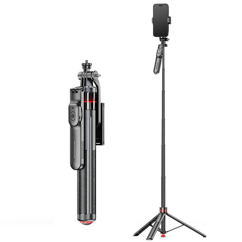 F06 1.3m Extendable Selfie Stick Auto Pop Open Tripod with Bluetooth-compatible Remote - F06 - 1