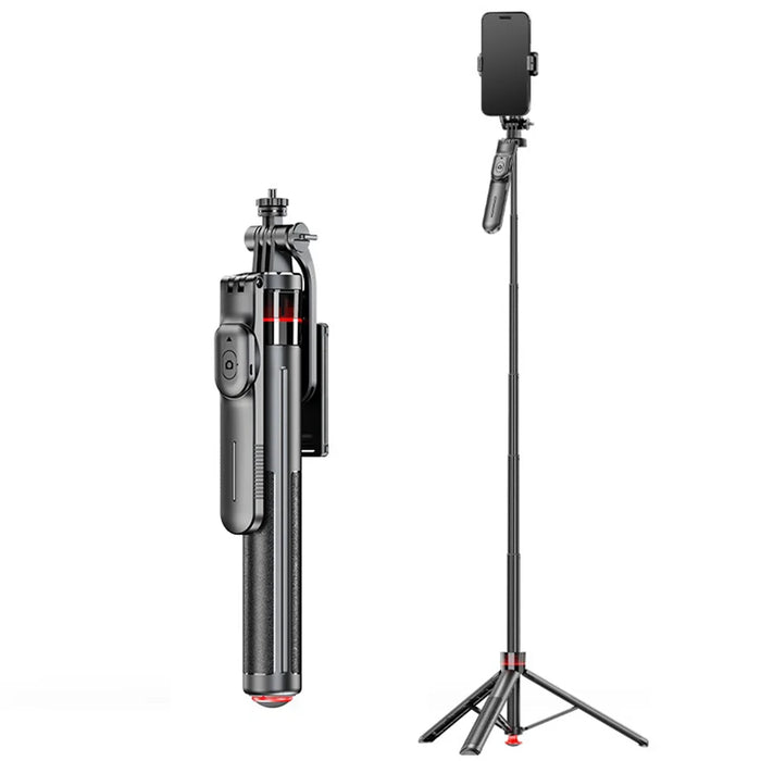 F06 1.3m Extendable Selfie Stick Auto Pop Open Tripod with Bluetooth-compatible Remote - F06 - 1
