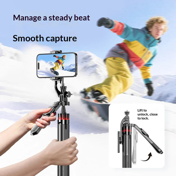 F06 1.3m Extendable Selfie Stick Auto Pop Open Tripod with Bluetooth-compatible Remote - F06 - 4