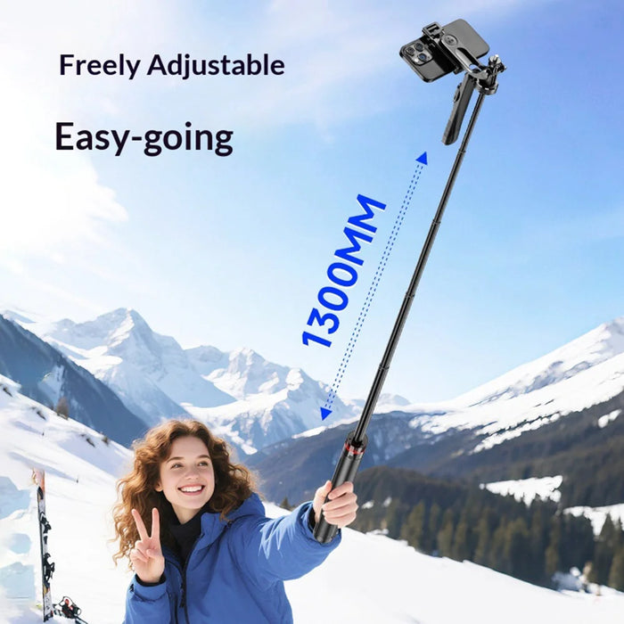 F06 1.3m Extendable Selfie Stick Auto Pop Open Tripod with Bluetooth-compatible Remote - F06 - 5