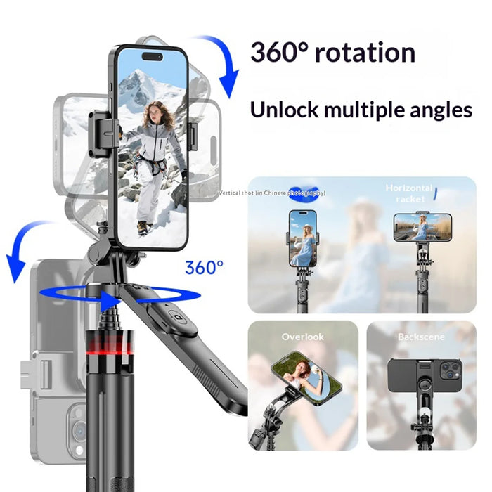 F06 1.3m Extendable Selfie Stick Auto Pop Open Tripod with Bluetooth-compatible Remote - F06 - 6