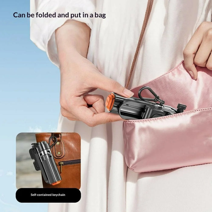 T13Y Bluetooth-compatible Selfie Stick Tripod with Square Fill Light Phone Grip Handle Holder - Black - 7