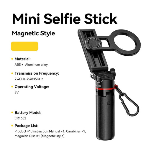 ESSAGER Mini Selfie Stick 4-in-1 Tripod Stand Bluetooth-compatible Remote Magnetic Phone Holder - 2