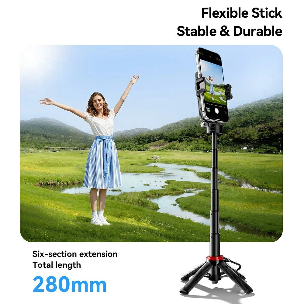 ESSAGER Mini Selfie Stick 4-in-1 Tripod Stand Bluetooth-compatible Remote Magnetic Phone Holder - 5