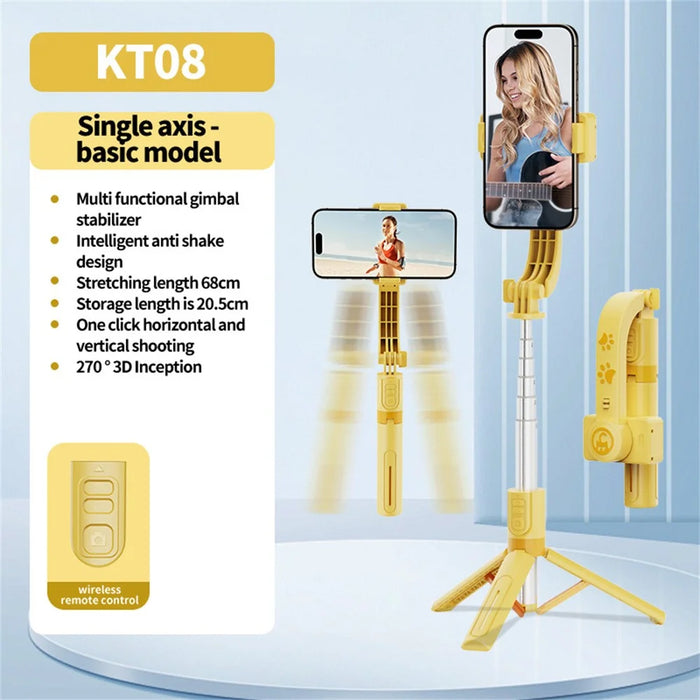 KT08 Phone Gimbal Stabilizer Bluetooth-compatible Remote Control Anti-shake Tripod Selfie Stick for Vlog Live Streaming - 2