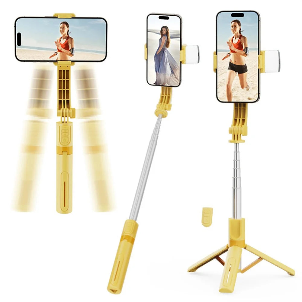 KT08 Phone Gimbal Stabilizer with Single Magnetic Fill Light Bluetooth-compatible Remote Control Anti-shake Tripod Selfie Stick - 1