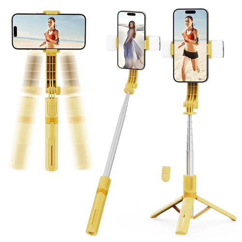 KT08 Phone Gimbal Stabilizer with 2Pcs Magnetic Fill Light Bluetooth-compatible Remote Control Anti-shake Tripod Selfie Stick - 1