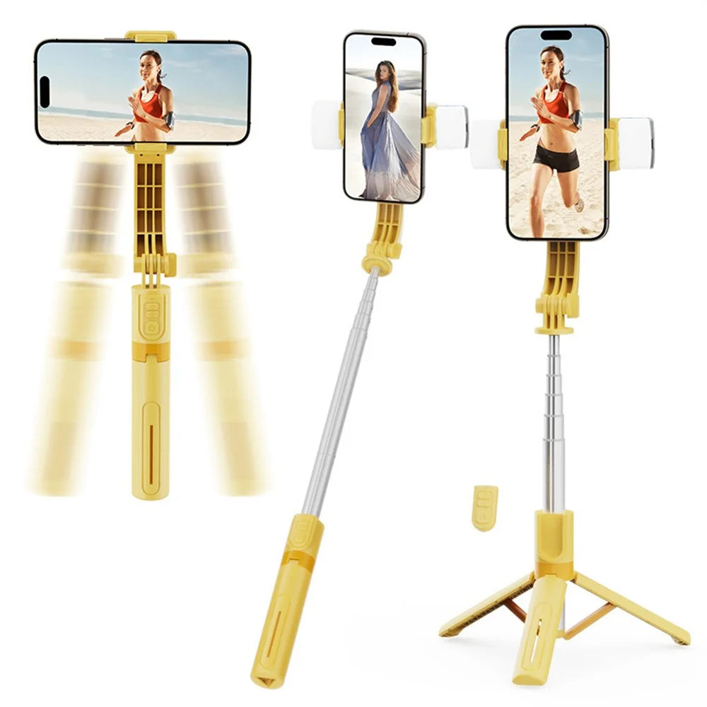 KT08 Phone Gimbal Stabilizer with 2Pcs Magnetic Fill Light Bluetooth-compatible Remote Control Anti-shake Tripod Selfie Stick - 1
