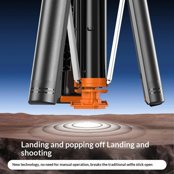 T02TK Multi-axis Rotation Selfie Stick Tripod with 2Pcs Removable Rotating Square Lights Bluetooth-compatible 5.2 Remote Control Touch Phone Tripod Stand - 4