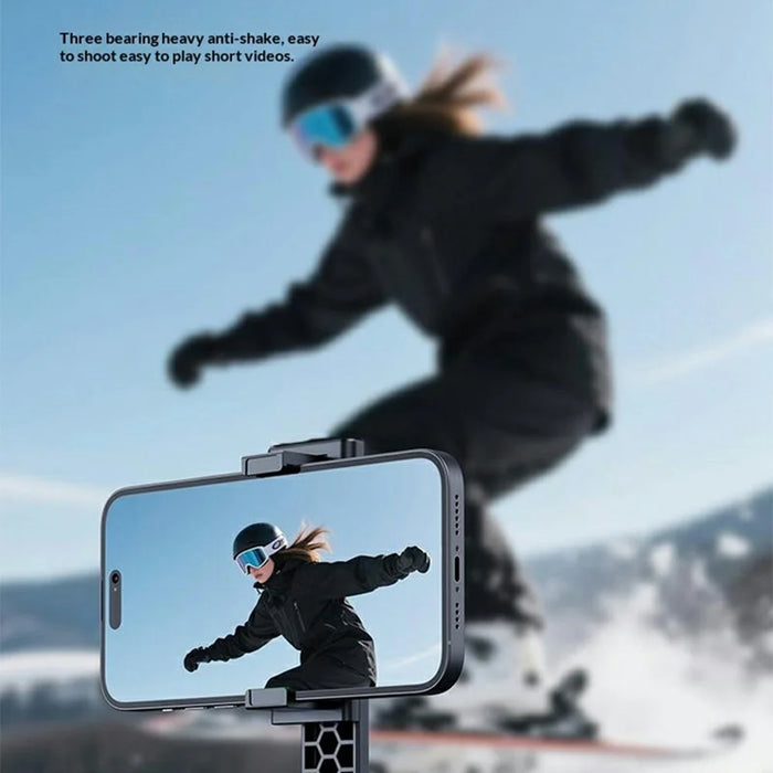 X188 Bluetooth-compatible Selfie Stick 3-Axis Stabilization 1.88m Extendable Tripod with Remote Control for Photography - Black - 3