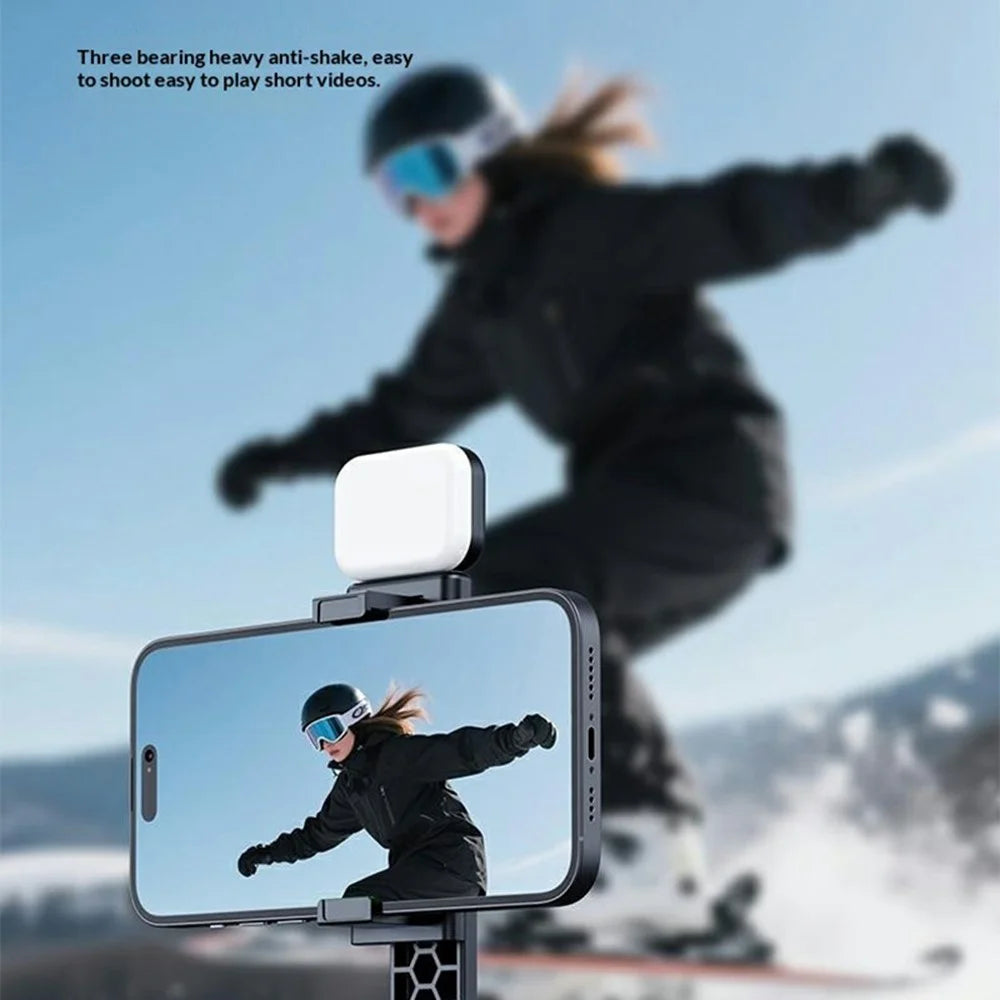 X188 Bluetooth-compatible Selfie Stick with LED Light & Remote Control Anti-Shake 1.88m Extendable Tripod for Photography - Black - 4