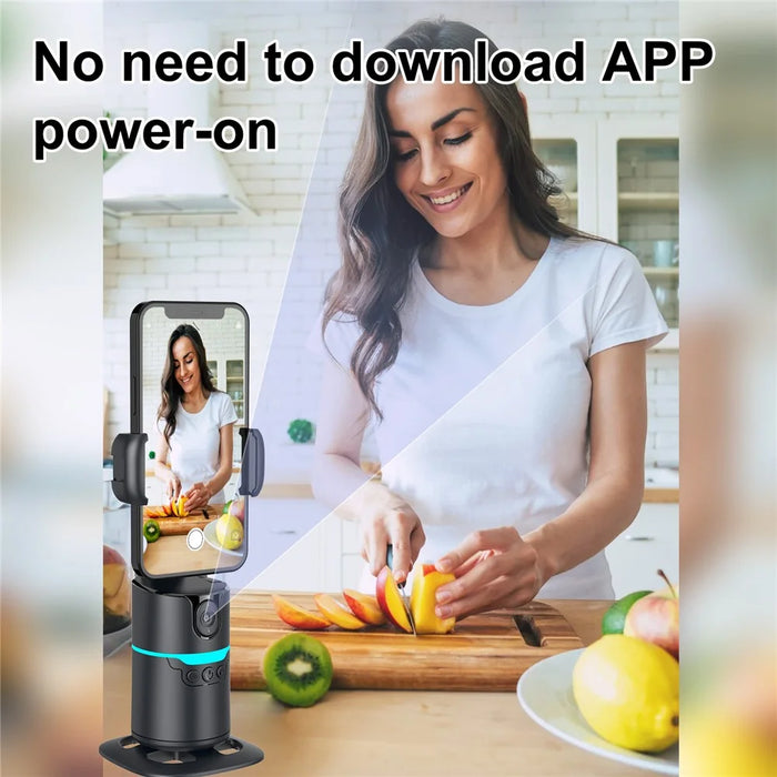 Q14 AI Smart Tracking Gimbal 360 Degree Automatic Face Following Phone Stabilizer with Remote - Black - 7