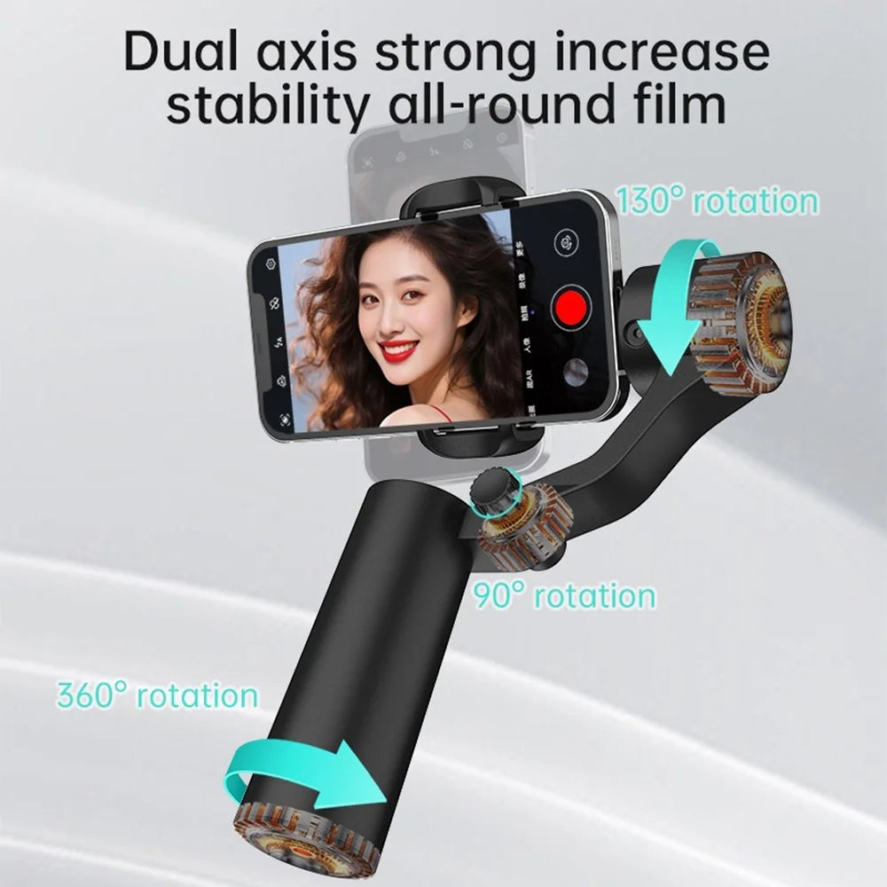 Q18 AI Smart Face Tracking Phone Stabilizer Gimbal Dual Axis Anti-Shake Selfie Stick with Tripod for Live Streaming - 4