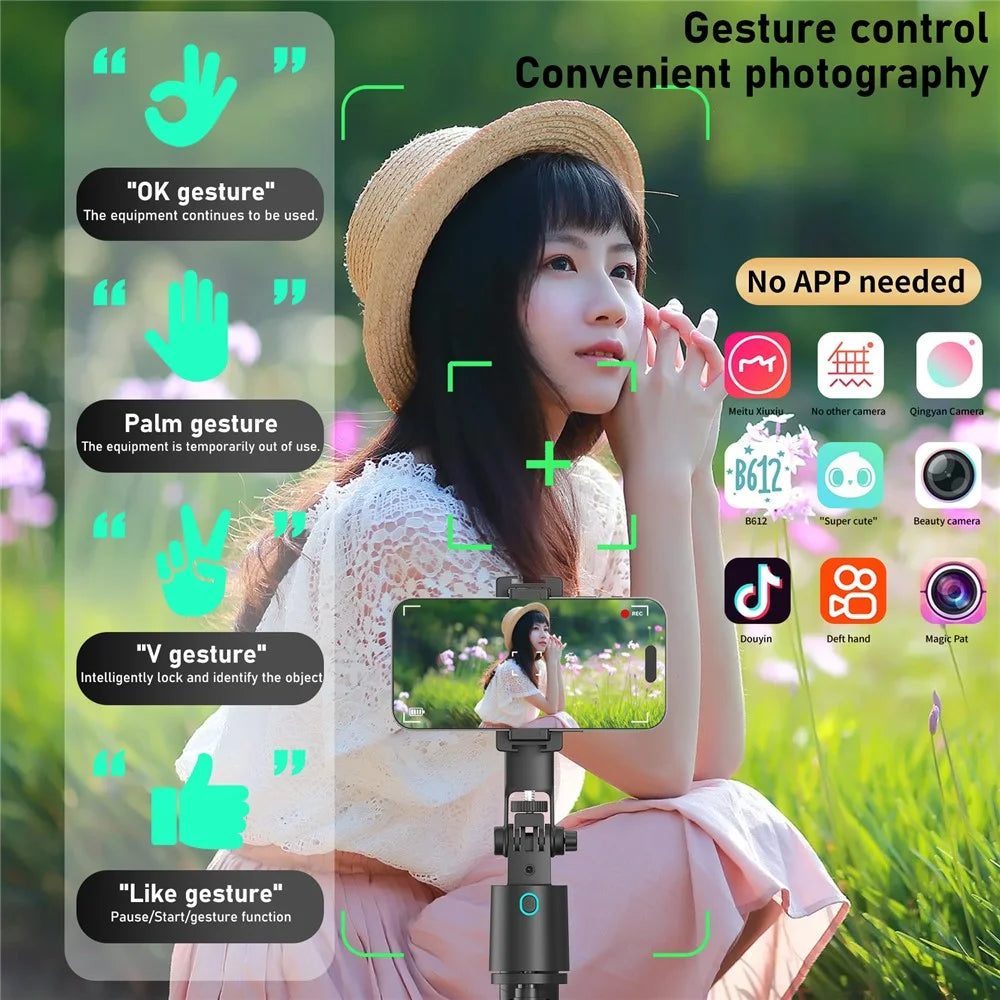 Q16 Smart AI Gimbal Selfie Stick Auto Tracking Face Follow 360 Degree Rotation Anti-shake Stabilizer - 6