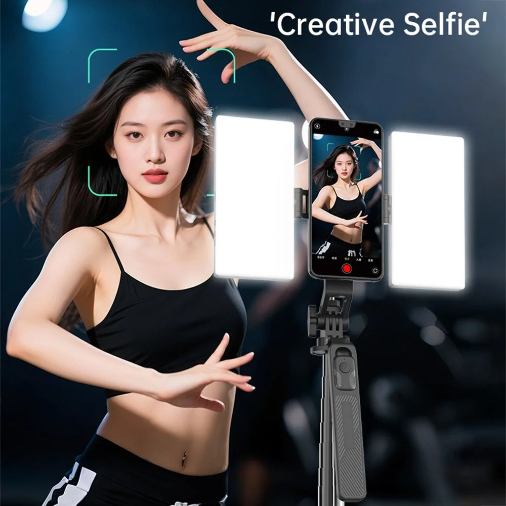 K06 Magnetic Selfie Stick with 2Pcs Fill Lights Bluetooth-compatible Tripod Stand Extendable Phone Holder for Photography - 5