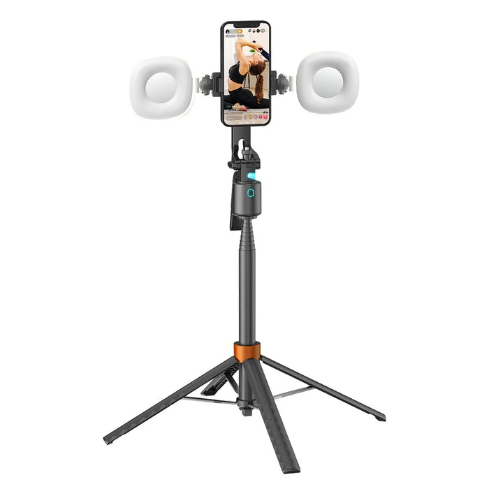 Q13 AI Smart Tracking Gimbal with 2Pcs Fill Lights Phone Selfie Stick 360 Degree Face Follow Vlog Stabilizer for Phone Photography - 1