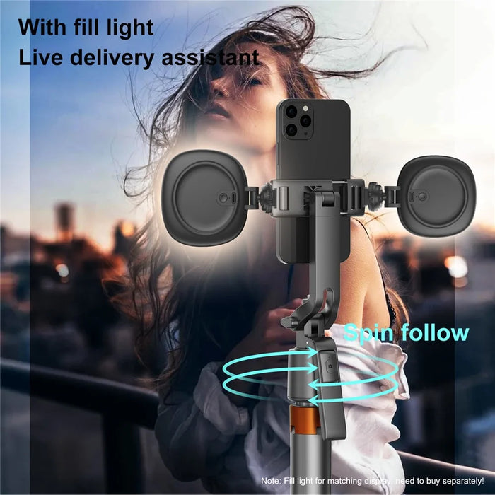 Q13 AI Smart Tracking Gimbal with 2Pcs Fill Lights Phone Selfie Stick 360 Degree Face Follow Vlog Stabilizer for Phone Photography - 7