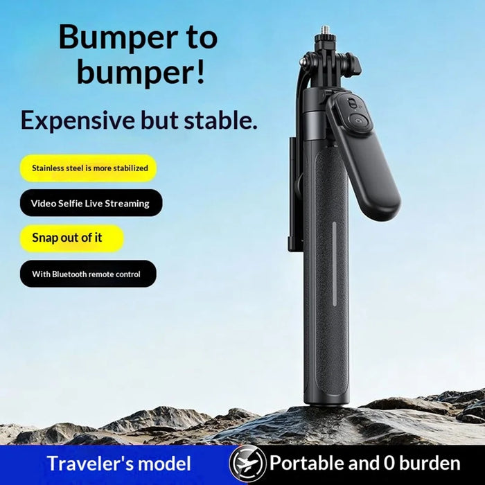 X2 Bluetooth-compatible Selfie Stick Tripod with Remote Control 1.3m Extendable 4-Axis Stabilization Phone Holder for Live Streaming - Black - 3