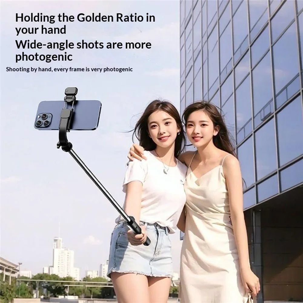 S6 Bluetooth-compatible Selfie Stick 3-Axis Stabilization 1.7m Extendable Tripod Phone Holder with Remote Control for Photography Live Streaming - Black - 5