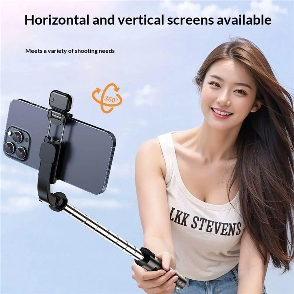 S6 Bluetooth-compatible Selfie Stick 3-Axis Stabilization 1.7m Extendable Tripod Phone Holder with Remote Control for Photography Live Streaming - Black - 7