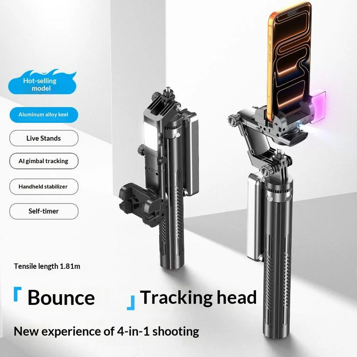 Q54 AI Gimbal Selfie Stick with Face Tracking Magnetic RGB Fill Light Extendable Phone Tripod Stand for Live Streaming - 4