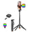 T35 Auto Pop-Up Extendable Tripod with RGB Fill Light Anti-shake Phone Holder Bluetooth-compatible Selfie Stick - Black - 1