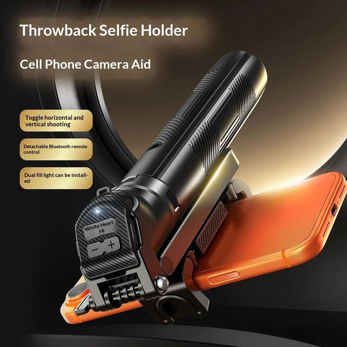 T35 Auto Pop-Up Extendable Tripod with RGB Fill Light Anti-shake Phone Holder Bluetooth-compatible Selfie Stick - Black - 3