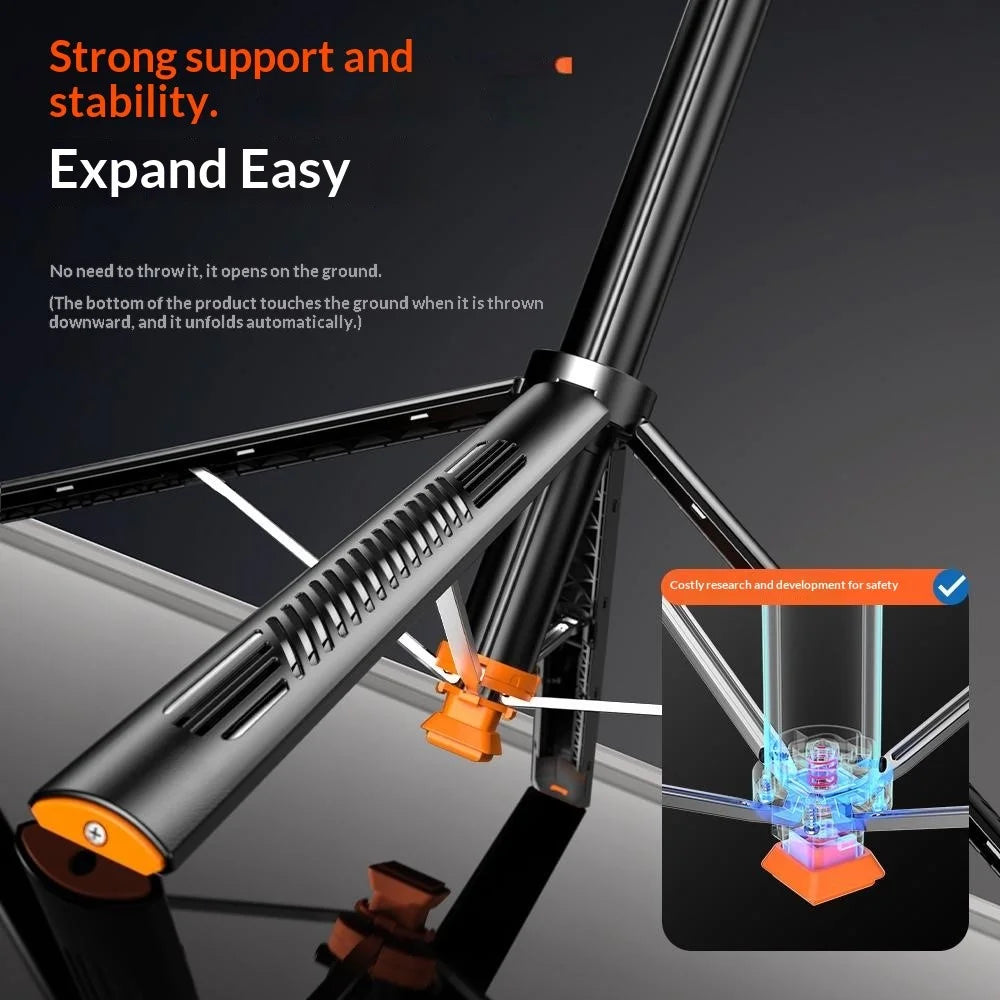 T05TK Bluetooth-compatible Tripod Selfie Stick with F1 Fill Light Auto-Open Gimbal Stabilizer Remote Control Phone Stand for Photography - Black - 5