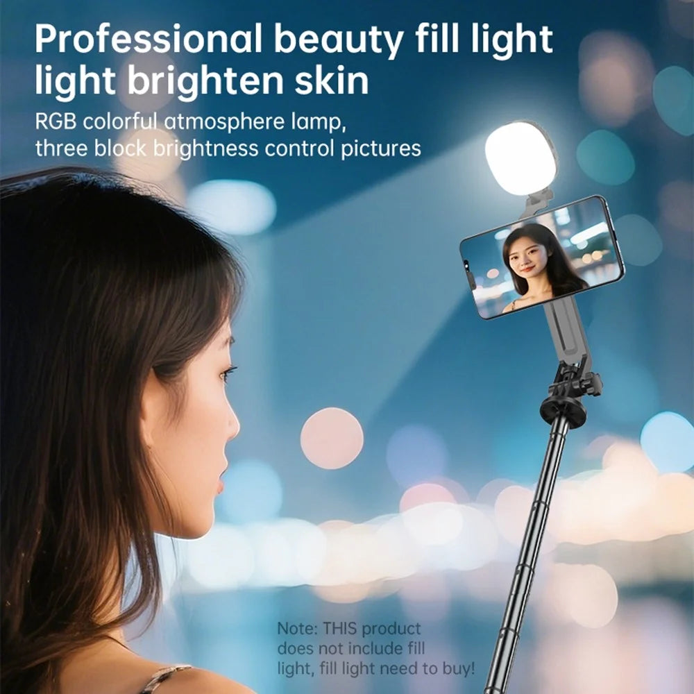 K14 Bluetooth-compatible Selfie Stick Tripod 1.7m Extendable Remote Control Compatible with MagSafe Magnetic Phone Stand for Live Streaming - Black - 5