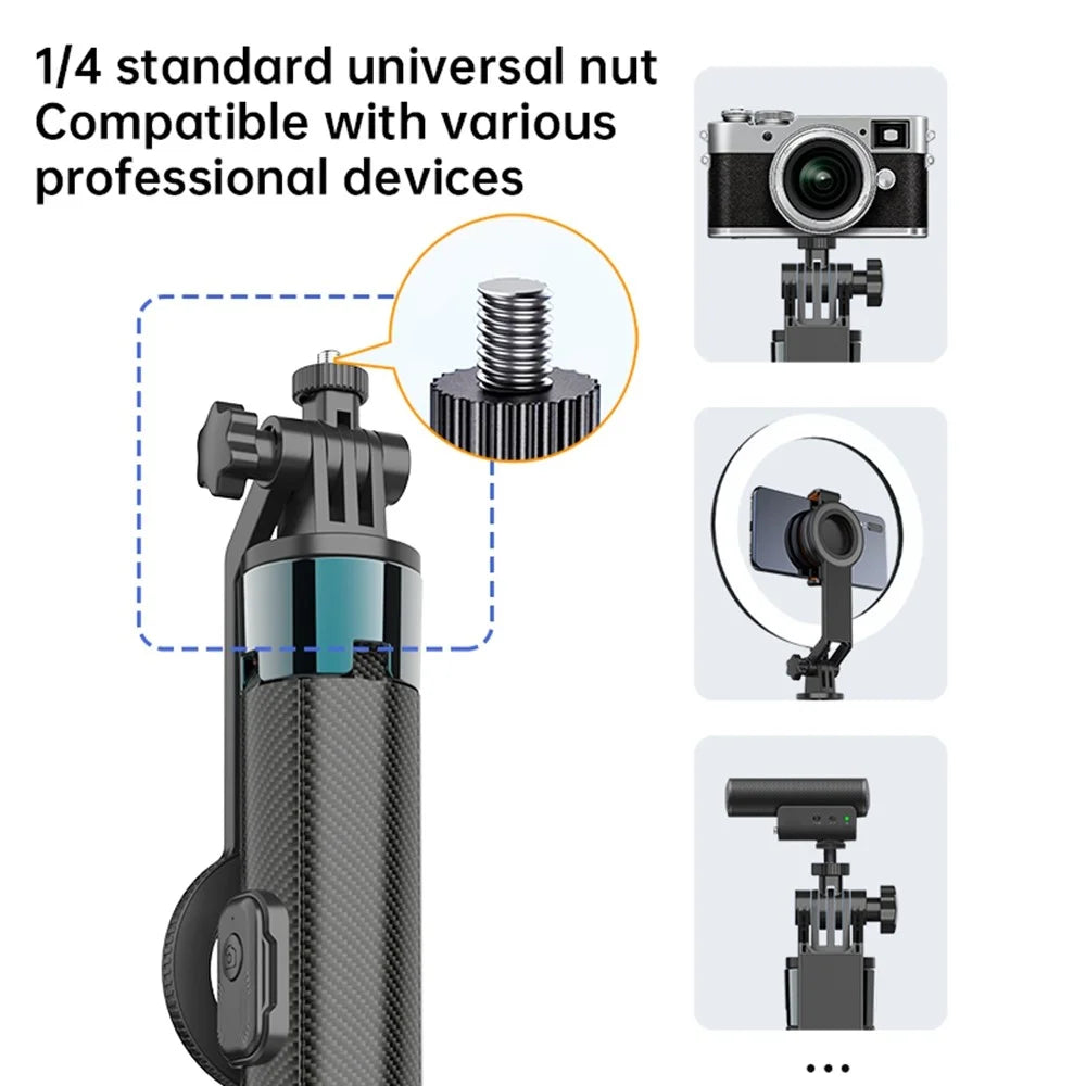 K14 Bluetooth-compatible Selfie Stick Tripod 1.7m Extendable Remote Control Compatible with MagSafe Magnetic Phone Stand for Live Streaming - Black - 7