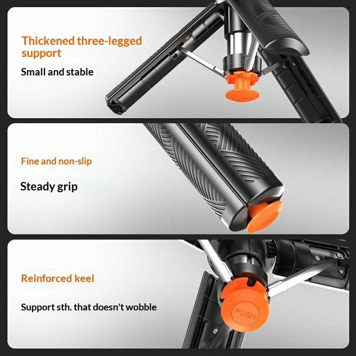 T01S Selfie Stick Tripod 3-in-1 Extendable Bluetooth-compatible Remote Phone Holder Stand for Live Streaming - Black - 6