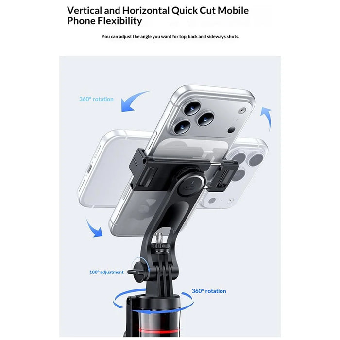 YESIDO SF34 Selfie Stick Tripod 1 / 4 Inch Thread Mount Bluetooth-compatible Remote Control Extendable Holder Stand for Phone Camera - Black - 6