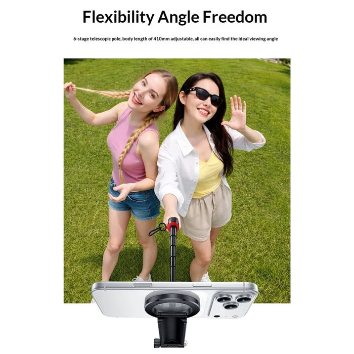 YESIDO SF35 Handheld Magnetic Selfie Stick Bluetooth-compatible Remote Control Telescopic Tripod Stand - Black - 6