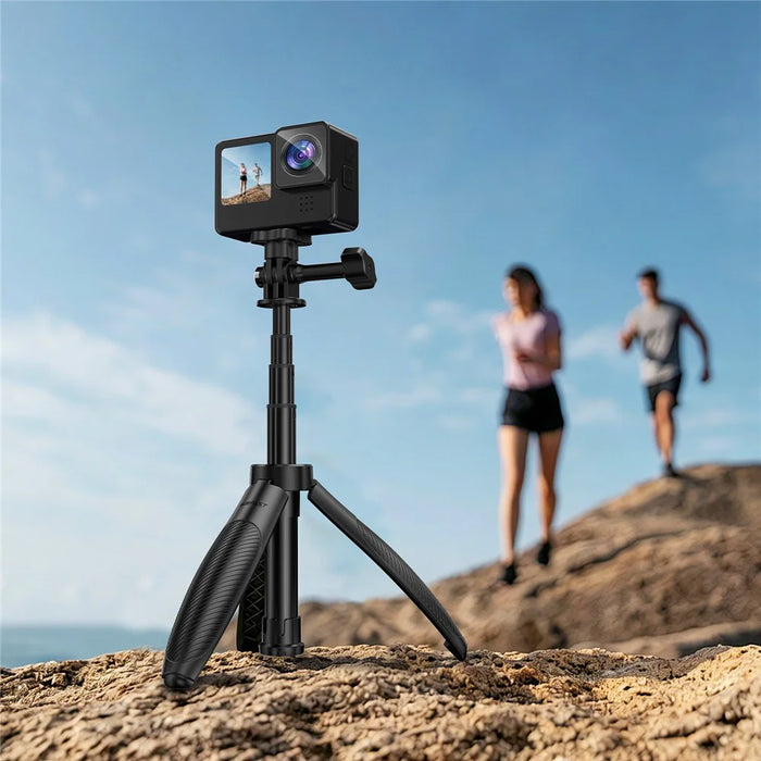 ACEFAST E49 Mini Tripod Telescopic Selfie Stick 4-Section Aluminum Alloy Portable Stand for Camera - Black - 3