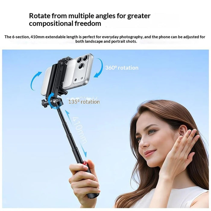 YESIDO SF36 Mini Selfie Stick Bluetooth-compatible Remote Control Portable Tripod Stand - Black - 5
